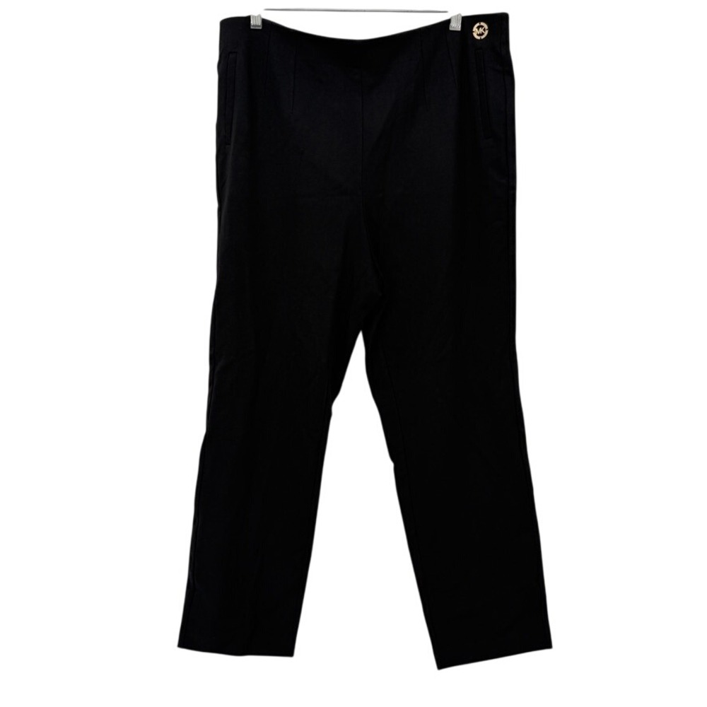 Michael Kors Black Pull On Ponte Straight Leg‎ Dress Pant Trousers Size XL
